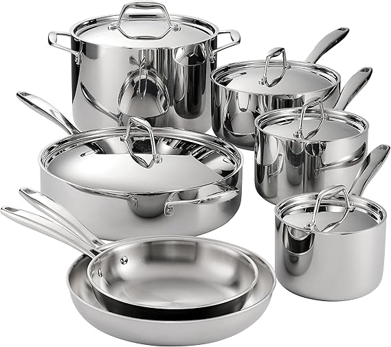 Tramontina tri-ply stainless steel induction cookware set