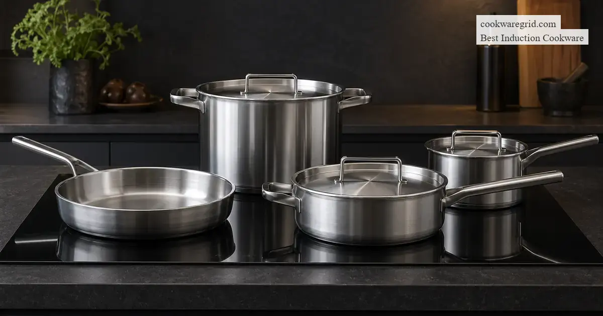 Demeyere Industry 5 stainless steel induction cookware with flat base stability