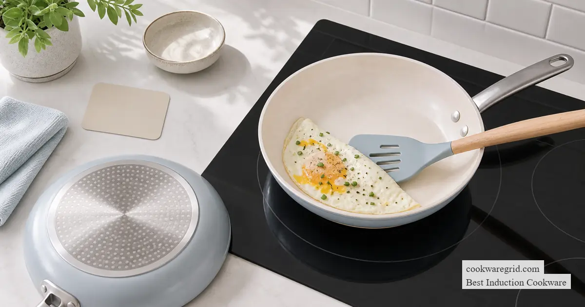 PFAS-free ceramic nonstick induction pan with gentle care tools