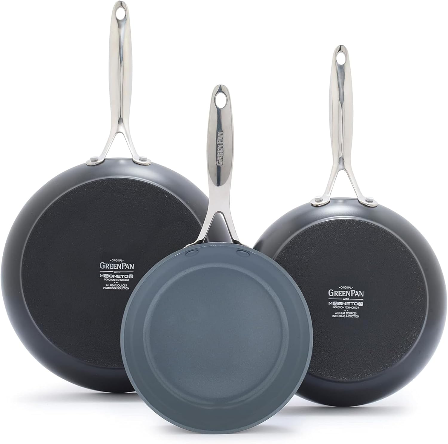 GreenPan Valencia Pro ceramic nonstick cookware on an induction cooktop